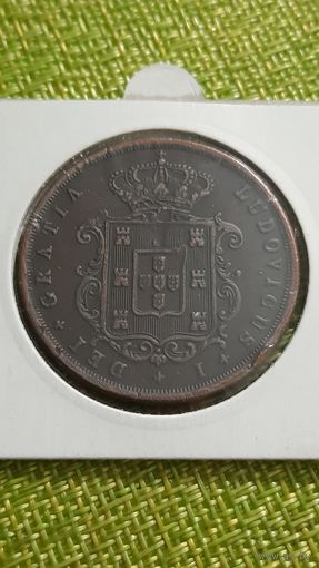 Португалия 20 реалов 1870 г ( Луиш I , очень редкий лот , тираж неизвестен, но менее 300 тысяч  )