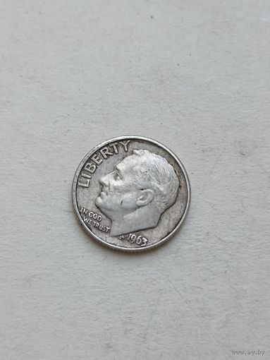 США 1 дайм 1963г(D)серебро