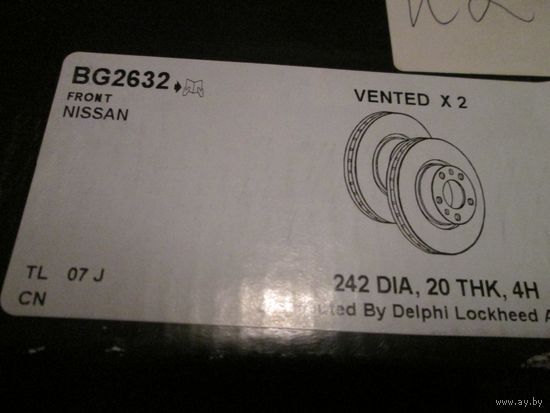 BG2632 DELPHI Тормозной диск передний 2 шт для Nissan Primera P10, W10