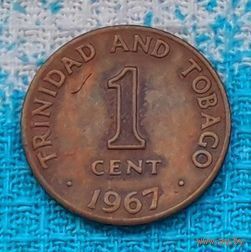 Старый Тринидад и Тобаго 1 цент 1967 года, AU. R