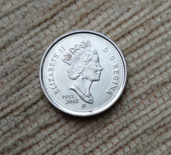 Werty71 Канада 5 центов 2002 50 летие правления Елизаветы 2 бобр