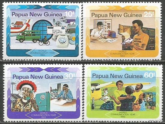 Папуа Новая Гвинея. Всемирный Год связи. 1983г. Mi#463-66. Серия.