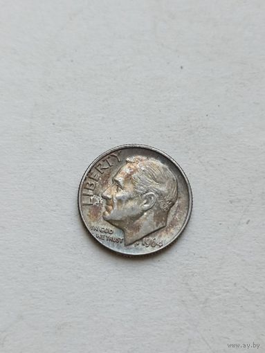 США 1 дайм 1964г(D)серебро