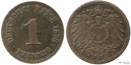 YS: Германия, Рейх, 1 пфенниг 1898A, KM# 10 (1)
