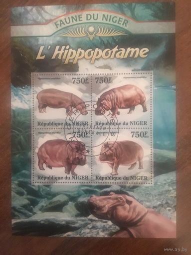 Нигер 2013. Гипопотамы (блок)