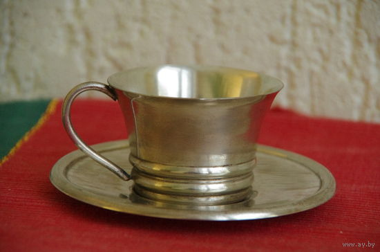 Чайно-кофейная  пара  мельхиор с серебрением