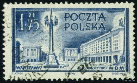 Восстановление Варшавы Польши 1953 год 1 марка