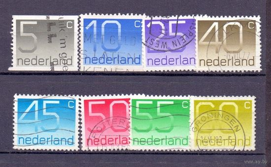 НИДЕРЛАНДЫ Стандарт 8 марок 1976 - 1991