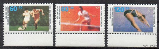Спорт ФРГ 1988 год чистая серия из 3-х марок (М)