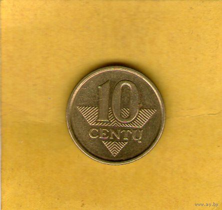 Литва 10 центов 1999г.