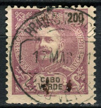 Португальские колонии - Кабо-Верде - 1898/1901 - Король Карлуш I 200R - [Mi.48] - 1 марка. Гашеная.  (Лот 106AN)
