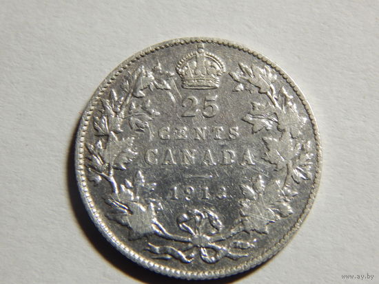 Канада 25 центов 1913г