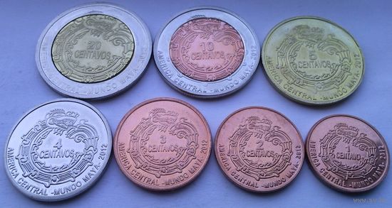 МАЙЯ годовой набор 2012 года 7 монет от 1 до 20 сентаво
