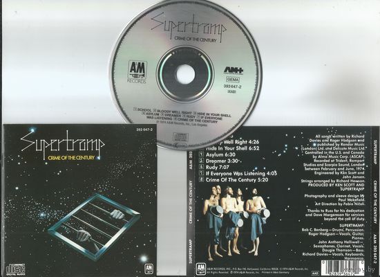 SUPERTRAMP - CRIME OF THE CENTURY (GERMANY аудио CD 1974)