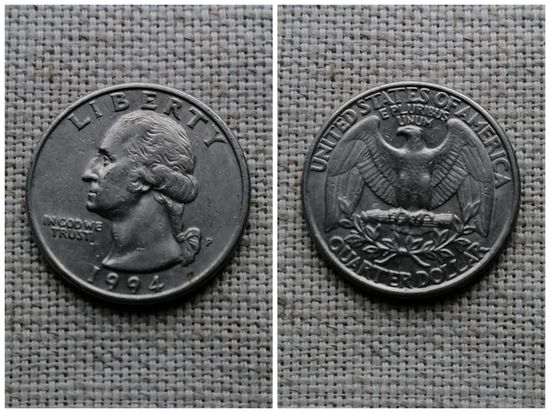 США 1/4 доллара 1994 P /25центов - квотер/Washington Quarter