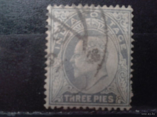 Британская Индия 1902 Король Эдуард 7 3 пайса