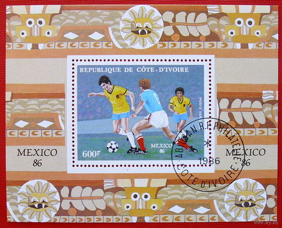 Кот-д Ивуар. Футбол. ( Блок ) 1986 года.