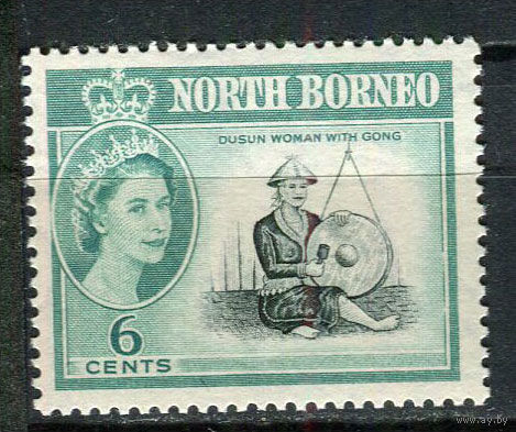 Британские колонии - Северное Борнео - 1961 - Королева Елизавета II. Местная женщина 6С - [Mi.316] - 1 марка. MNH.  (Лот 63Eu)-T5P6