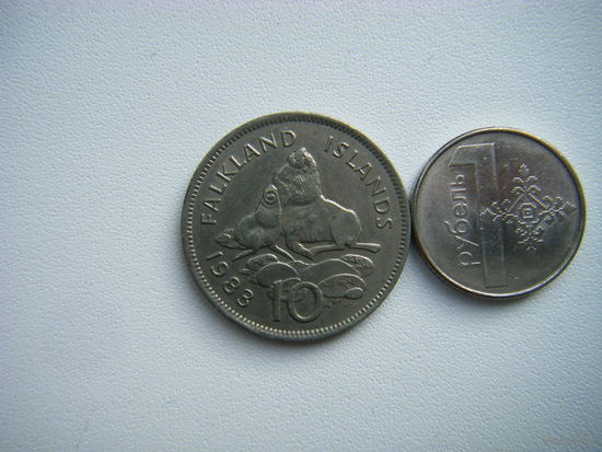 Фолклендские острова 10 пенсов 1983г.