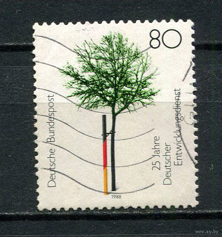 ФРГ - 1988 - Саженец дерева - [Mi. 1373] - полная серия - 1 марка. Гашеная.  (LOT Dd24)