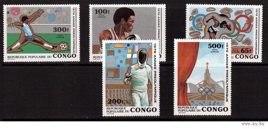 Конго-1979,(Мих.707-711)  **  Спорт, ОИ-1980
