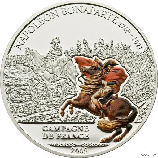 Острова Кука 5 долларов 2009г.  "Наполеон I Бонапарт". Монета в капсуле; сертификат. СЕРЕБРО 25гр.