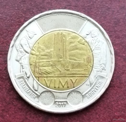 Канада 2 доллара, 2017 100 лет Битве при Вими