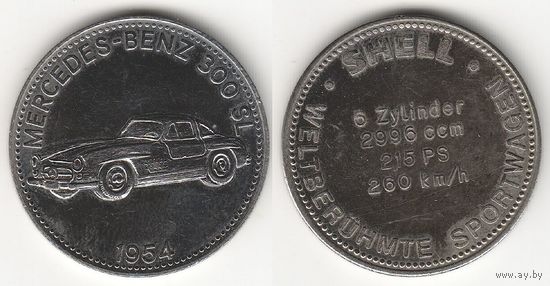 Жетон SHELL История автомобилестроения " Mercedes-Benz 300SL 1954 "