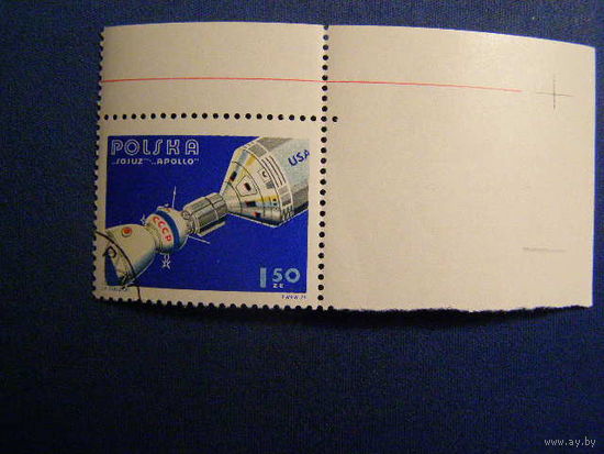 Польша 1975. Космос, Союз - Аполлон. Mi # 2386 гаш