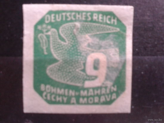 Богемия и Моравия 1943 Газетная марка 9г