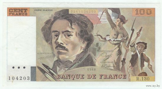 Франция, 100 франков 1988 год
