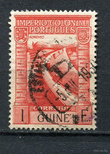 Португальские колонии - Гвинея - 1938 - Дамба 1Е - [Mi.235] - 1 марка. Гашеная.  (Лот 81ET)-T5P1