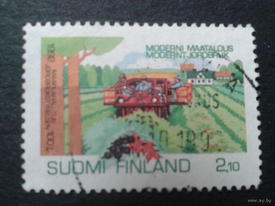 Финляндия 1992 комбайн в поле