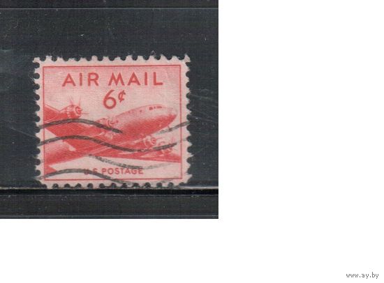 США-1947, (Мих.553), гаш.  , Авиапочта, Самолет "Дуглас",