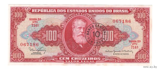 Бразилия 10 сентавос на 100 крузейро образца 1967 года. Состояние UNC!