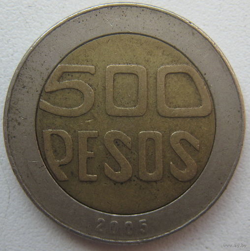 Колумбия 500 песо 2005 г. (u)