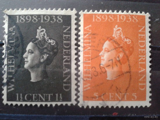 Нидерланды 1938 Королева Вильгельмина-40 лет на троне