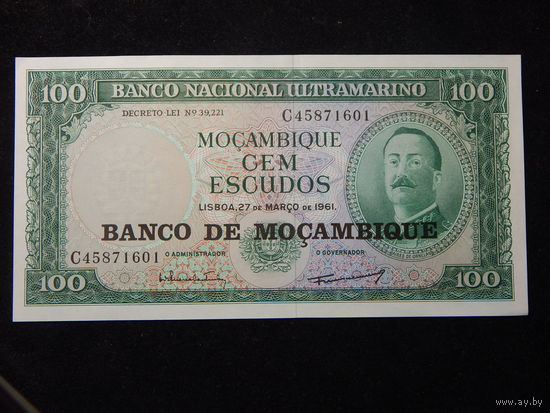Мозамбик 100 эскудо 1976г UNC