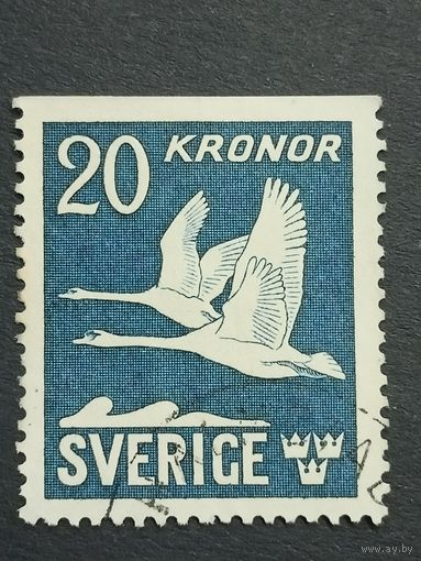 Швеция 1941. Птицы - Лебеди. Полная серия. Нет перфорации сверху