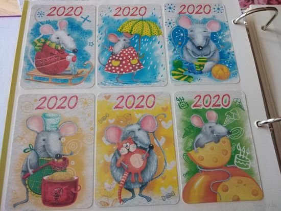 Календарики 2020года. Мышки. Цена за 6 штук