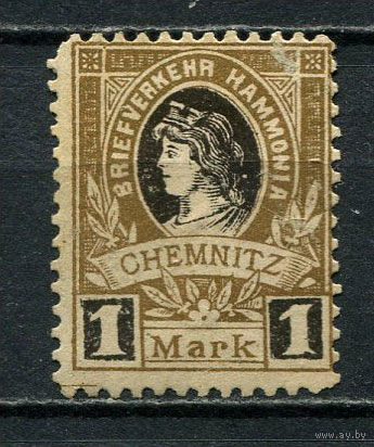 Германия - Хемниц - Местные марки - 1887 - Аллегория 1M - [Mi.27] - 1 марка. MH.  (Лот 80De)
