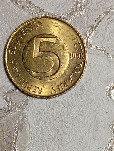Славения 5 толаров 1998 года .