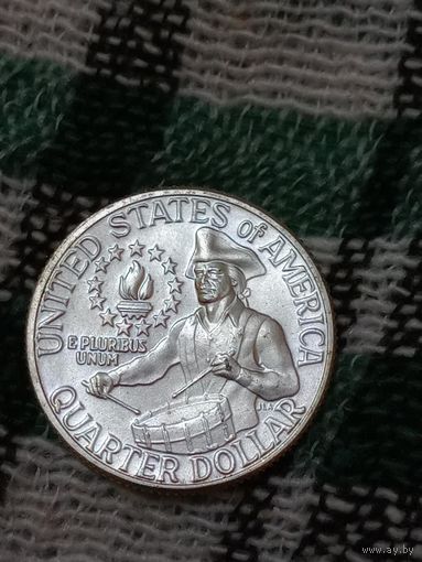 США 25 центов 1976 серебро