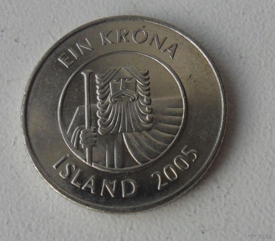 1 крона Исландия 2005 г.в.