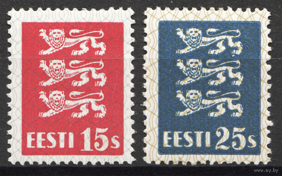 Эстония\778\1935 Mi 106-107 герб,  MH