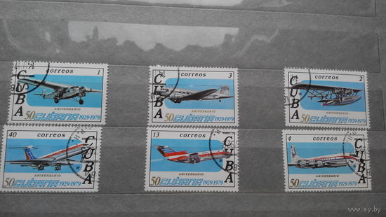 Самолеты, авиация, воздушный флот, транспорт, техника, марки, Куба, 1979