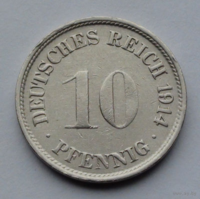 Германия - Германская империя 10 пфеннигов. 1914. F