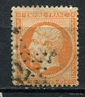 Франция - 1862/1872 - Император Наполеон III - 40C - (есть надрыв) - [Mi.22a] - 1 марка. Гашеная.  (Лот 103BZ)