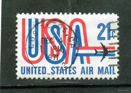 США. Ми-1036. Авиапочта. Самолет. 1971.