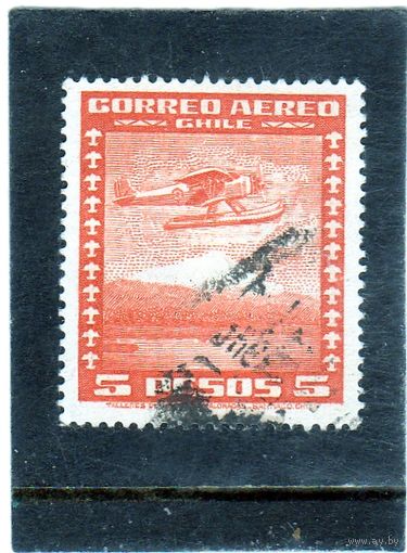 Чили. Mi:CL 212. Самолет над полем. Серия: Воздушная почта. 1934.